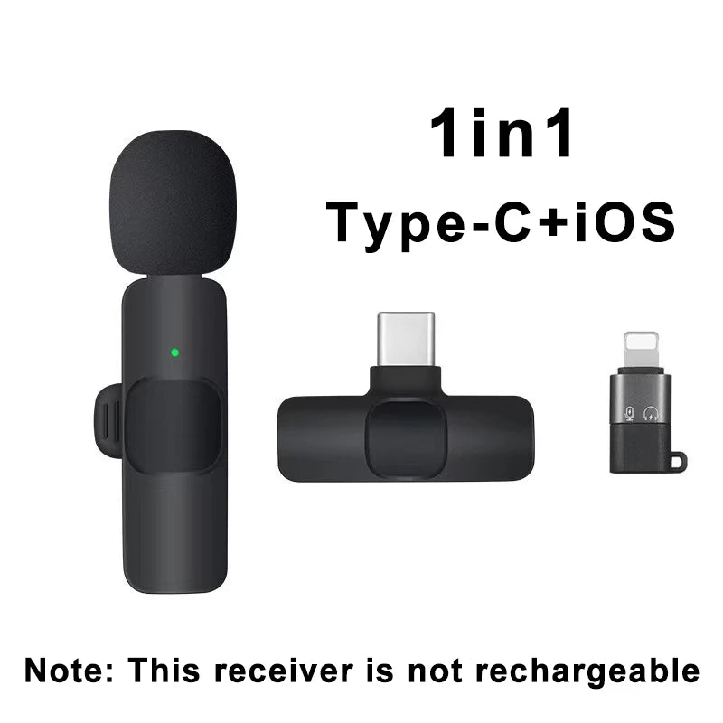 Wireless Lavalier Microphone – Mini Portable Mic for Android/iPhone