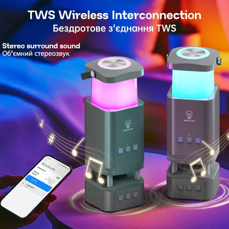 Outdoor LED Camping Light & Bluetooth Speaker With Portable Power Bank
