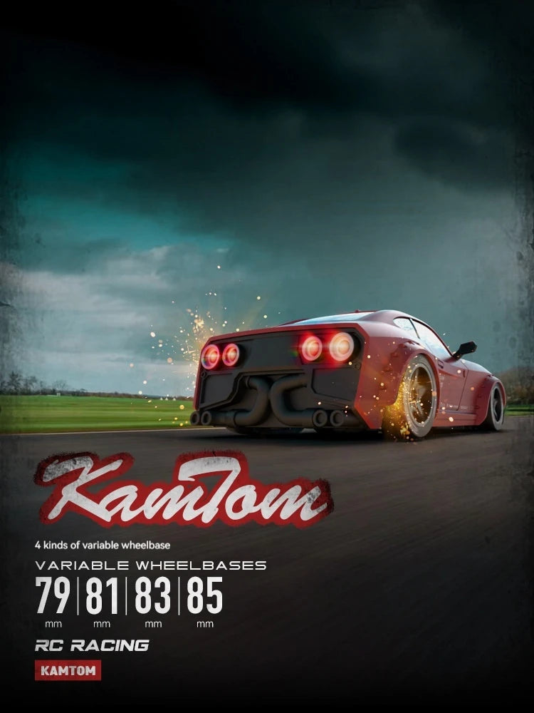 KAMTOM 1/32 4WD RC Drift Car – 30KM/H, Gyro Stabilization, LED Lights
