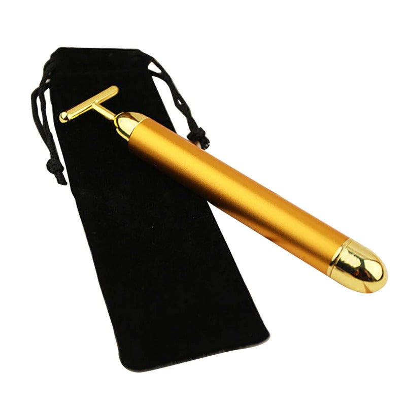24k Beauty Energy Gold Bar Face Roller Massager Anti Ageing Wrinkle