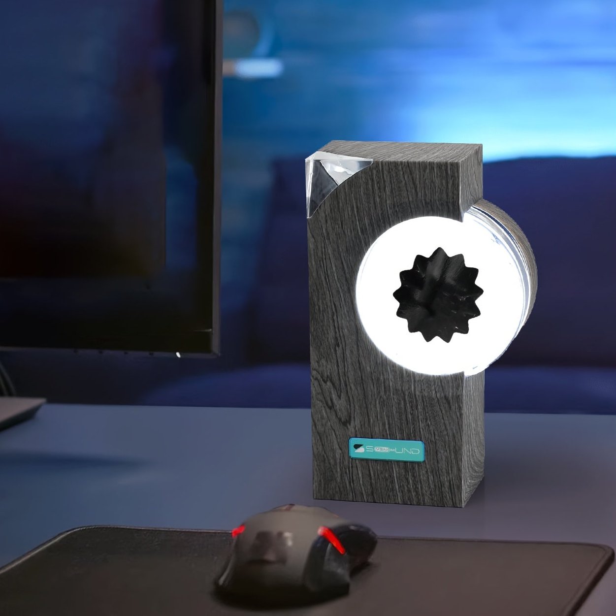 Dancing Ferrofluid Speaker with Magnetic Fluid Display Grey