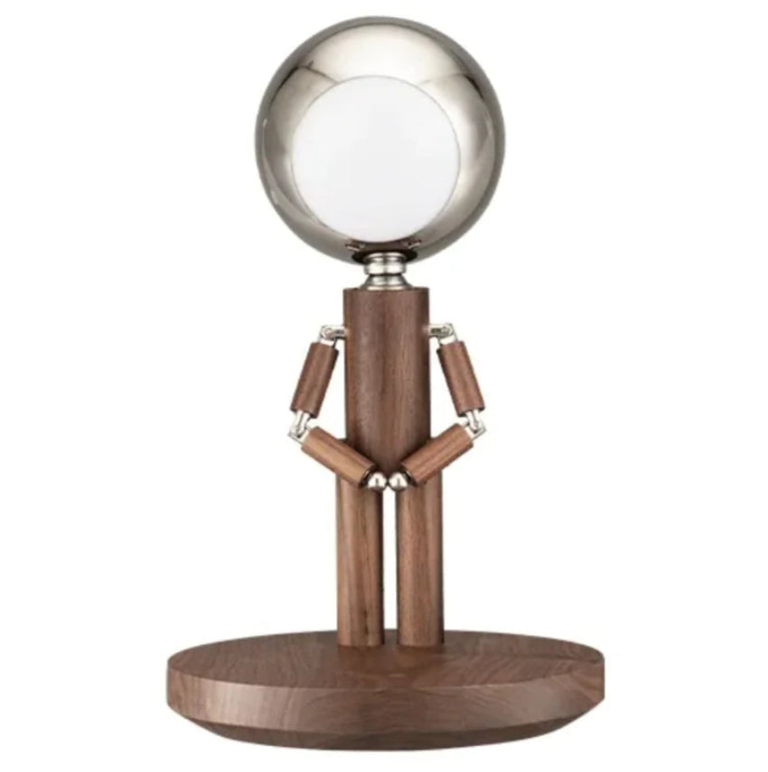 Solid Wooden Robot Moon Desk Bedside Lamp