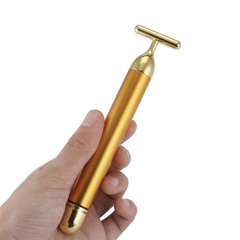 24k Beauty Energy Gold Bar Face Roller Massager Anti Ageing Wrinkle