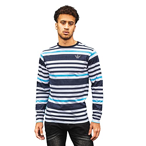 Long Sleeve T-Shirts for Men, Casual 100% Cotton Striped T-Shirts