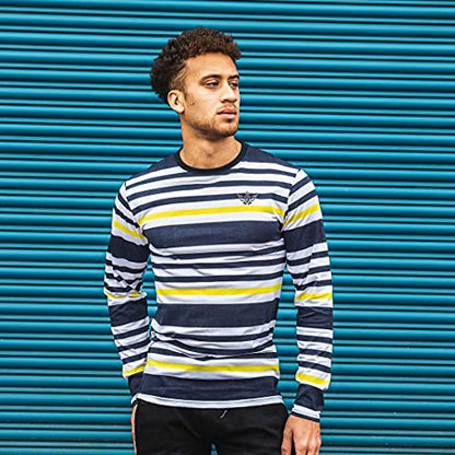 Long Sleeve T-Shirts for Men, Casual 100% Cotton Striped T-Shirts