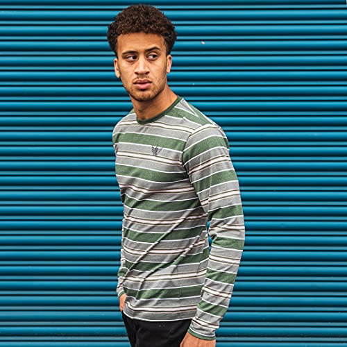 Long Sleeve T-Shirts for Men, Casual 100% Cotton Striped T-Shirts