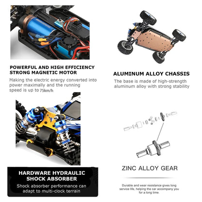 Wltoys 124017-V8 1/12 RC Car – 75KM/H, 4WD, Brushless Motor, Off-Road Drift