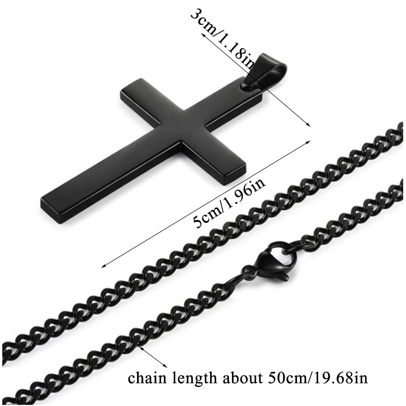 Cross Necklace Black, Gold, and Silver