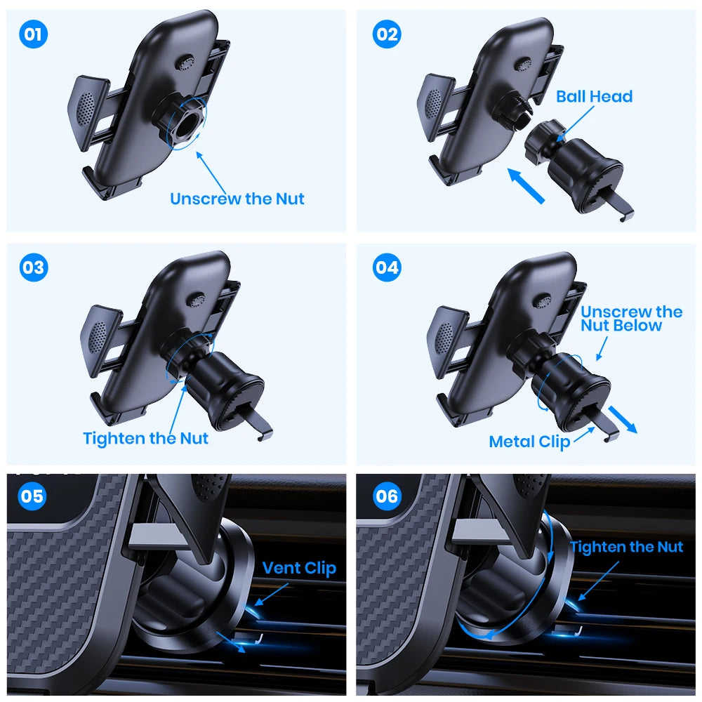 Auto Locking Car Phone Holder Air Vent Mount Universal