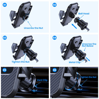 Auto Locking Car Phone Holder Air Vent Mount Universal