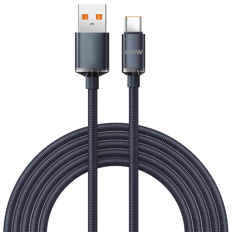 120W Braided USB-C Fast Charging Cable