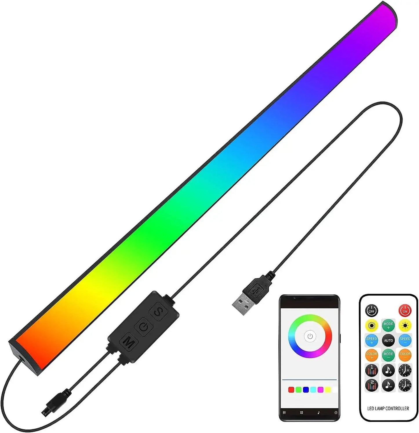 30cm RGBIC LED Light Bar Bluetooth App Remote Gaming Ambient