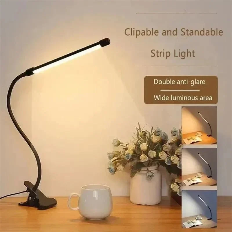 LED Reading Lamp USB Clamp 3 Modes 10 Brightness Gooseneck