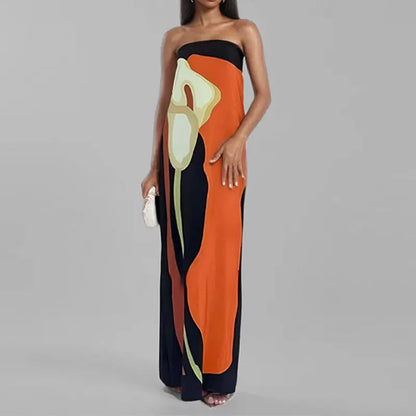 Aurora Floral Strapless Maxi Dress | Backless Summer Evening Gown