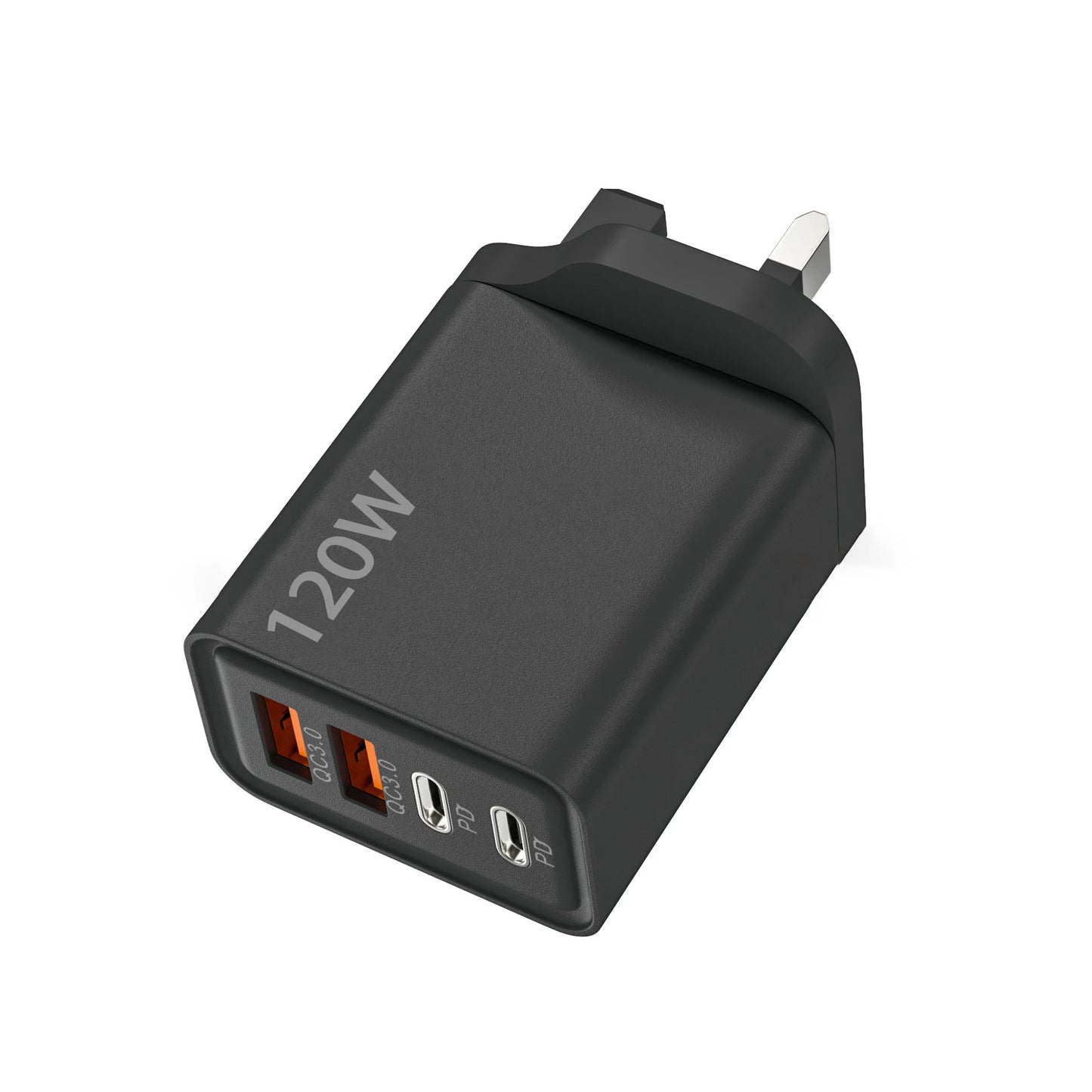 120W 4-Port USB C Fast Charger | PD & QC3.0 Wall Plug