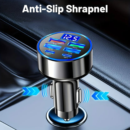 USB-C Car Charger Adapter | 6-in-1 Fast Charge, Dual Type-C