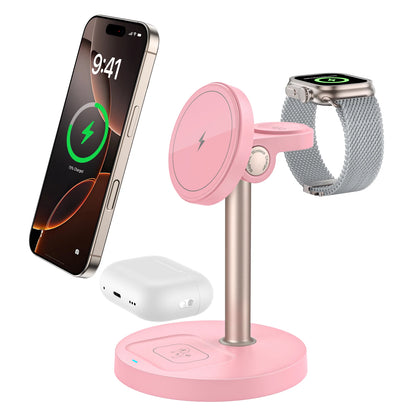 3-in-1 Magnetic Wireless Charger Stand for iPhone & Apple Watch