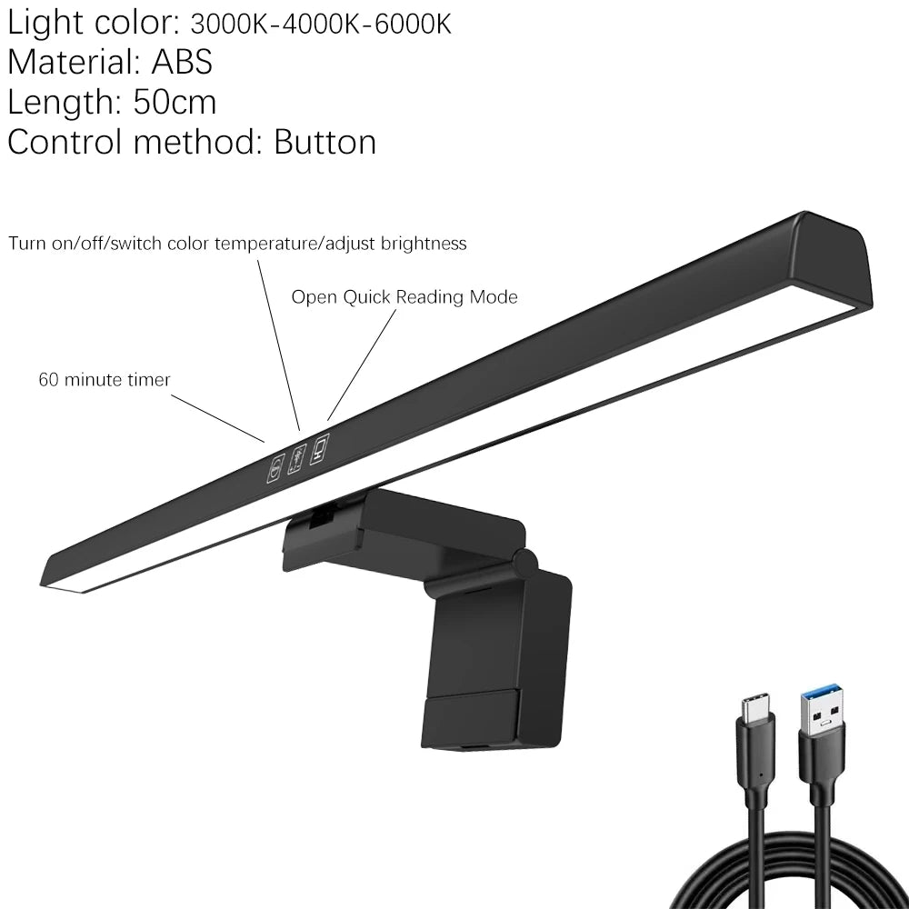 Monitor Light Bar 33-60cm RGB Eye Protection Timed Dimmable