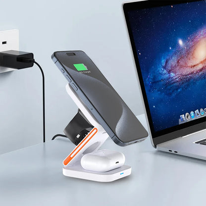3in1 Foldable MagSafe Wireless Charger for iPhone & Apple Watch