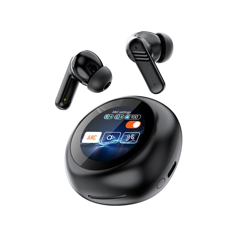 Touch Screen ANC Wireless Earbuds | Bluetooth 5.4, HiFi Sound