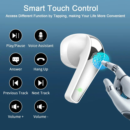SoundSync Pro TWS Bluetooth 5.3 Earphones, 40H, ENC, LED