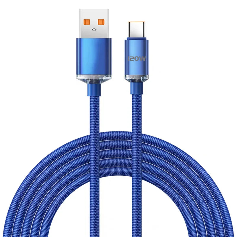 120W Braided USB-C Fast Charging Cable