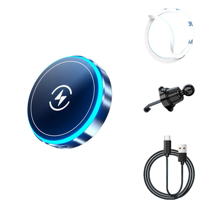 RGB LED Magnetic Wireless Car Charger | 15W MagSafe Mount