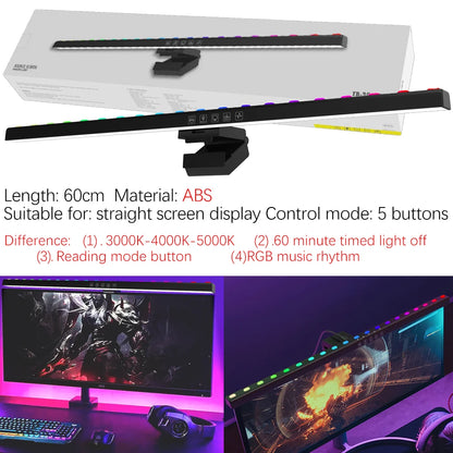 LED Monitor Light Bar 18-60cm Dimmable RGB Screen Hanging