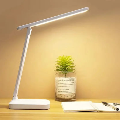LED Desk Lamp USB Dimmable Foldable Calendar Clock Display