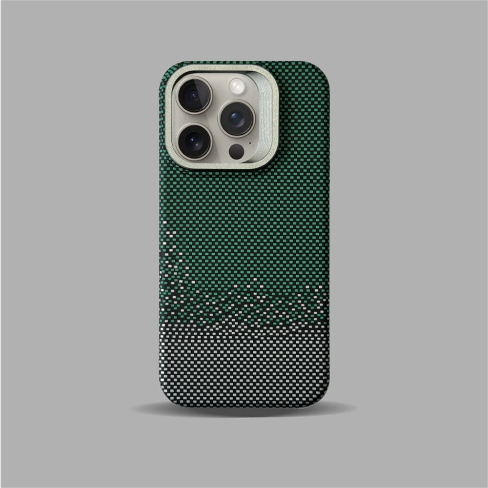 Carbon Fibre MagSafe iPhone Case Metal Lens Holder