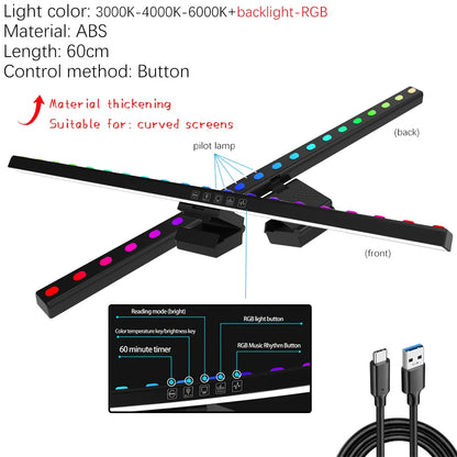 Monitor Light Bar 33-60cm RGB Eye Protection Timed Dimmable