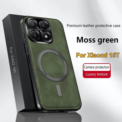 Premium Luxury Leather Xiaomi 15T Metal Ring Case