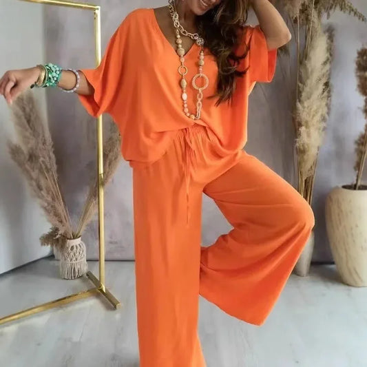 Aurora Batwing Set | V-Neck Wide-Leg Co-Ord