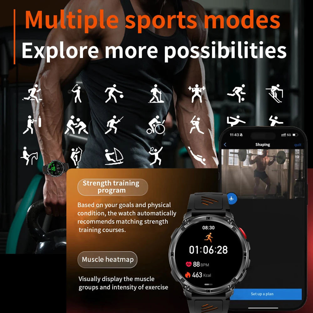 T-Rex3 Pro Military Smart Watch | 1100mAh GPS AMOLED