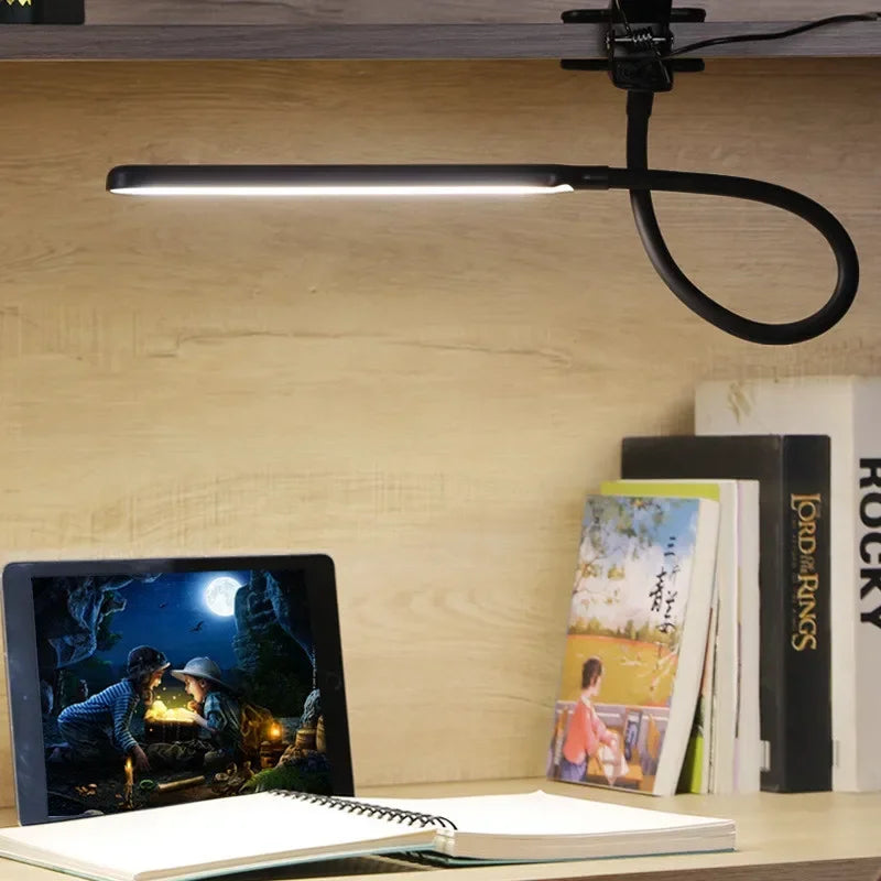 LED Reading Lamp USB Clamp 3 Modes 10 Brightness Gooseneck