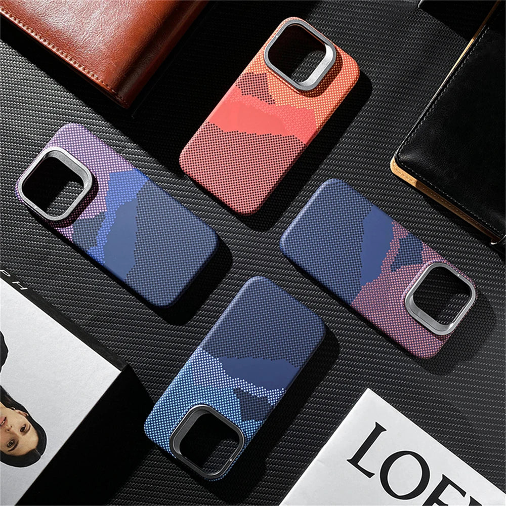 Carbon Fibre MagSafe iPhone Case Metal Lens Holder