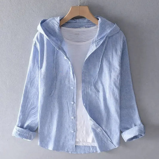Aurora Hooded Linen Shirt | Anti-Wrinkle Summer Essential