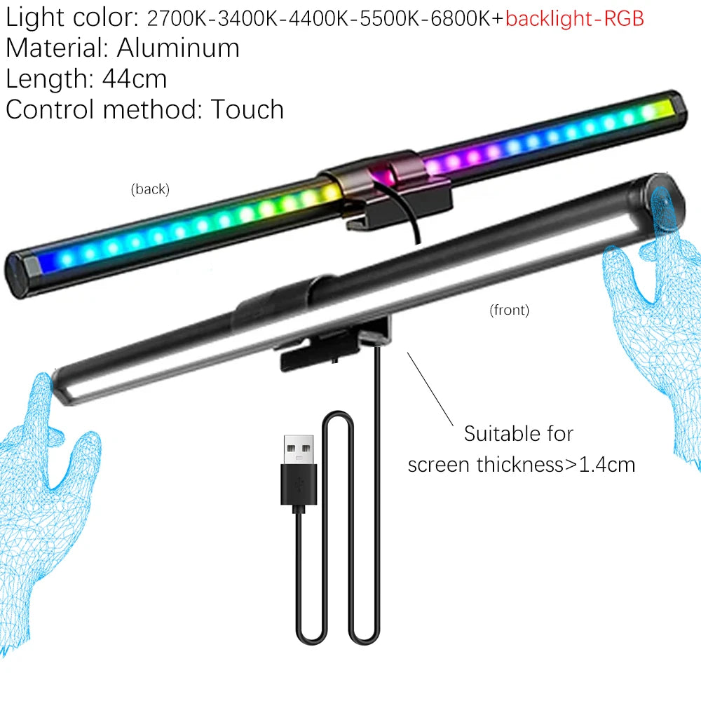 Monitor Light Bar 33-60cm RGB Eye Protection Timed Dimmable