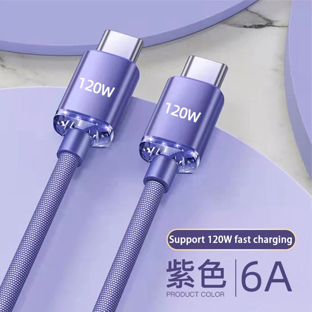 120W Braided USB-C Fast Charging Cable