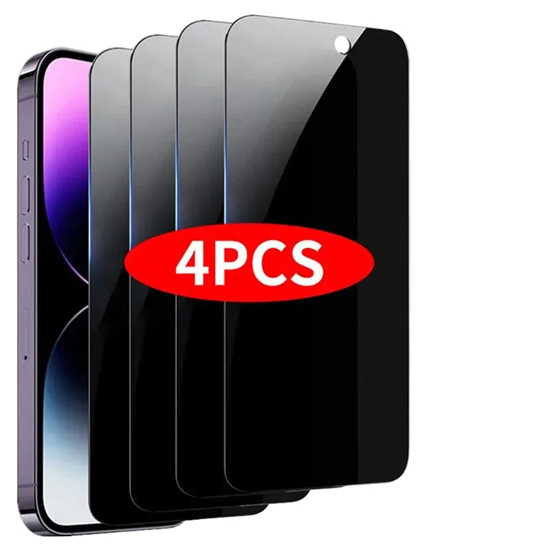 iPhone Privacy Screen Protector 4-Pack | Anti-Spy Tempered Glass