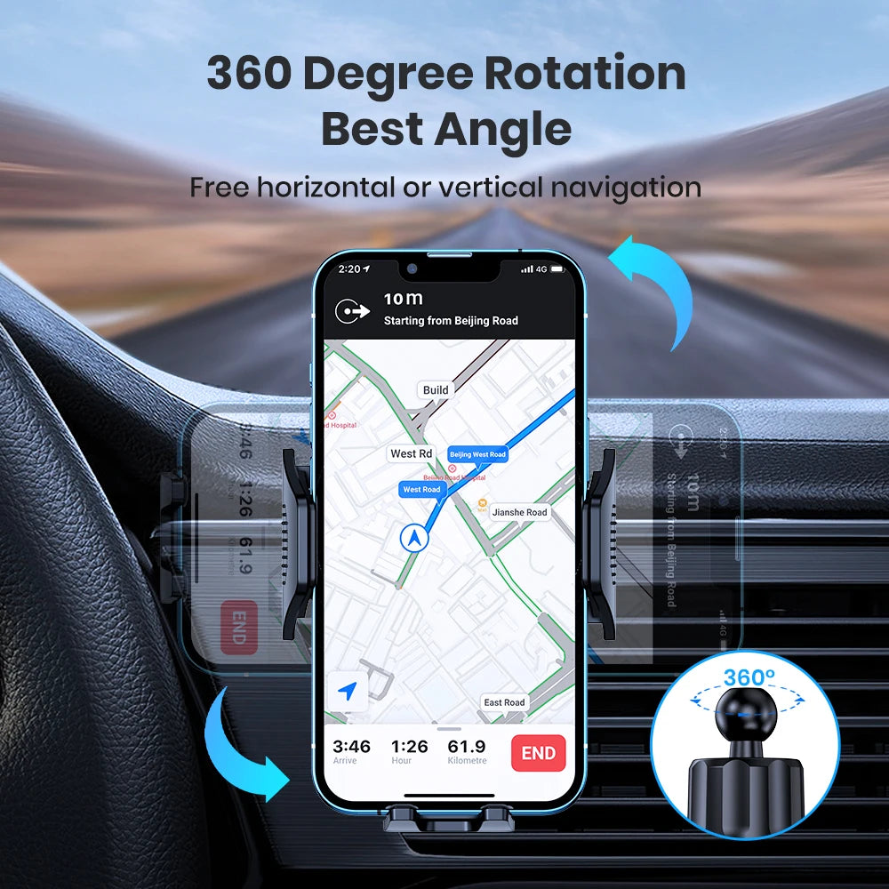 Auto Locking Car Phone Holder Air Vent Mount Universal