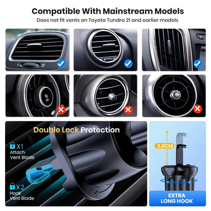 Auto Locking Car Phone Holder Air Vent Mount Universal