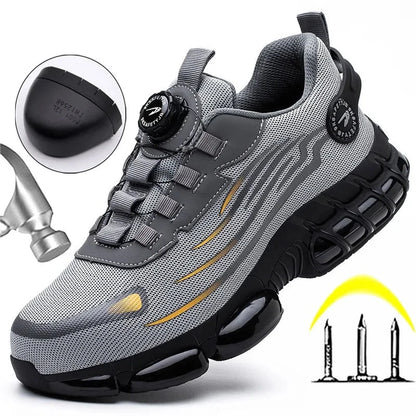 Rotating Button Safety Shoes for Men