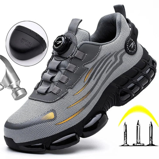 Rotating Button Safety Shoes for Men