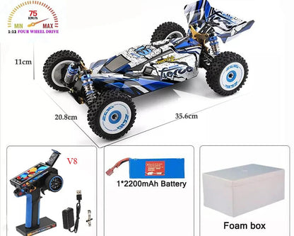 Wltoys 124017-V8 1/12 RC Car – 75KM/H, 4WD, Brushless Motor, Off-Road Drift
