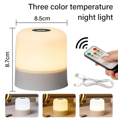 Touch Night Light RGB Rechargeable Remote Dimmable