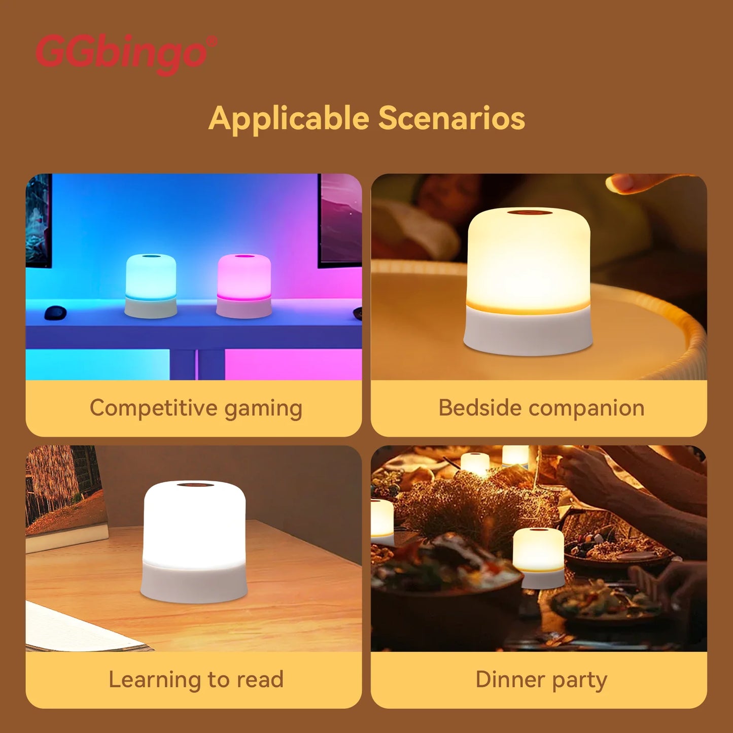 Touch Night Light RGB Rechargeable Remote Dimmable