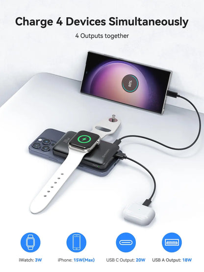 4-in-1 MagSafe Power Bank 10000mAh | iPhone + Apple Watch Charger
