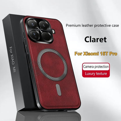 Premium Luxury Leather Xiaomi 15T Metal Ring Case