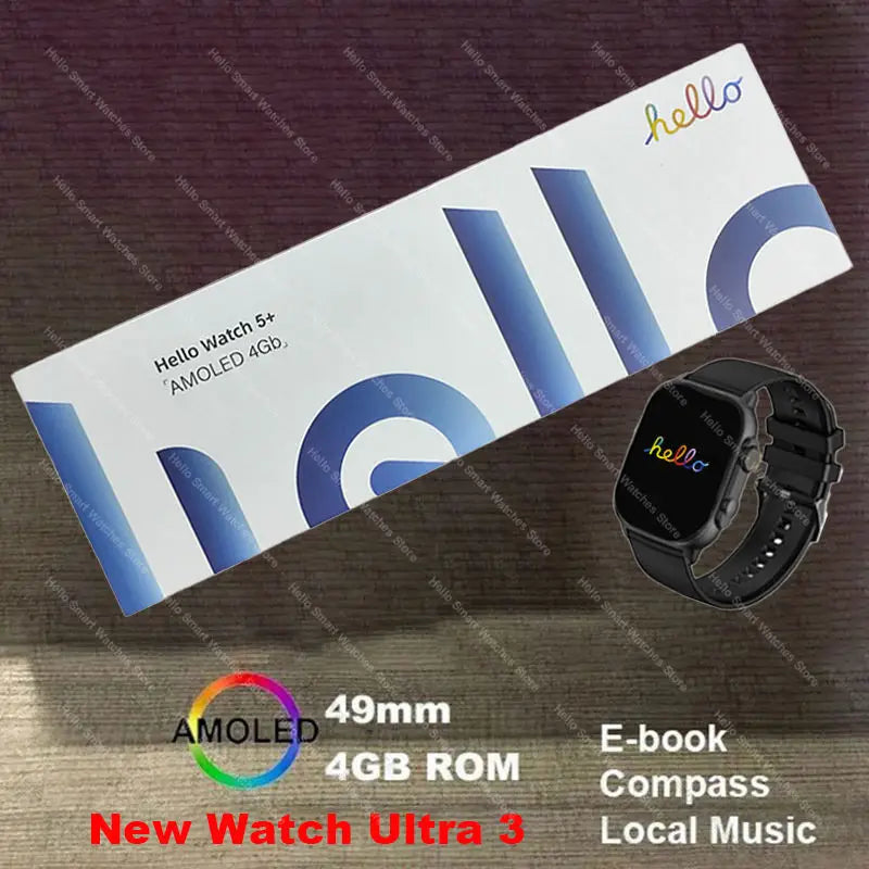 Hello Watch 5 Plus Ultra 3 Smart Watch | 2.04" AMOLED, 4GB ROM, Titanium Alloy